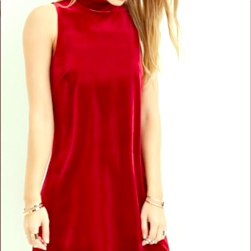 Forever XXI red velvet shift dress